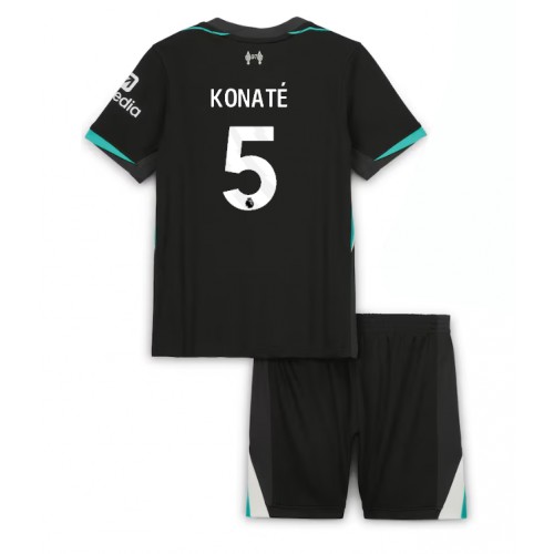 Dětský fotbalový dres Liverpool Ibrahima Konate #5 2024-25 Venkovní Krátký Rukáv (+ trenýrky)